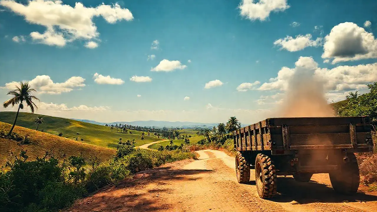 Paisaje rural, soleado y con profundidad