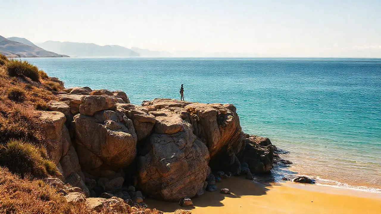 Un paisaje costero amplio y sereno