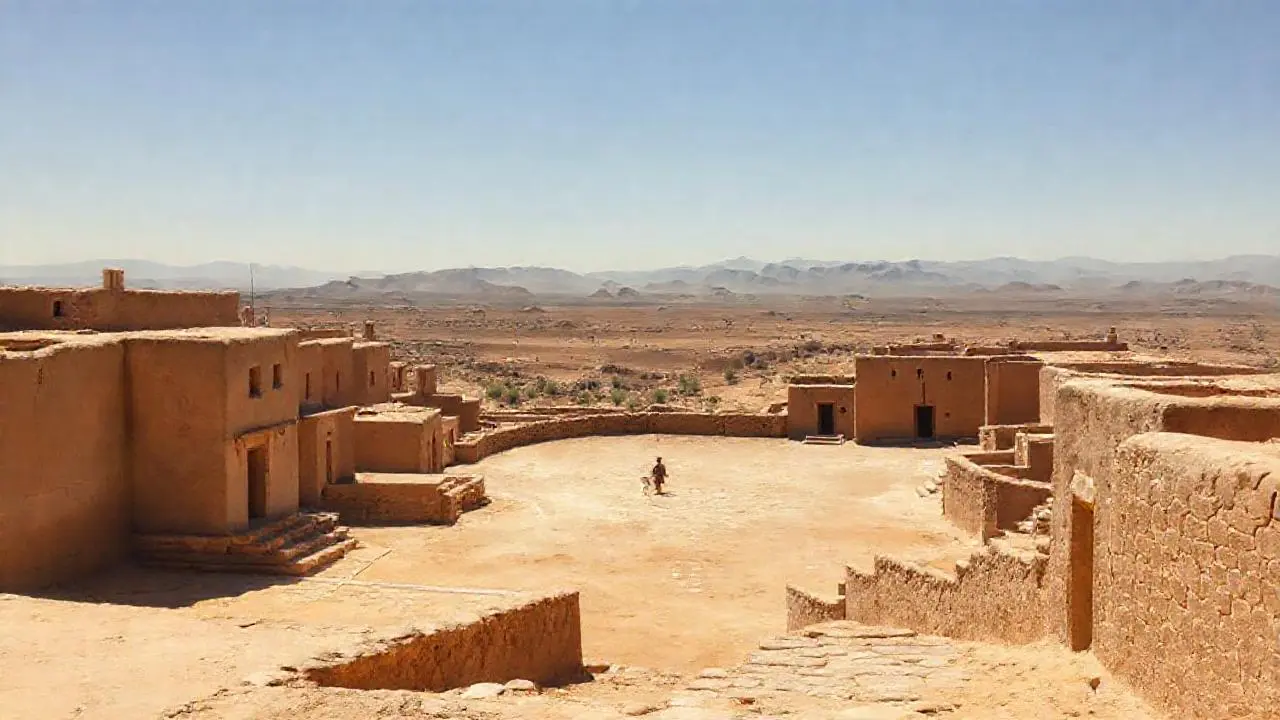Paisaje árido, cálido, antiguo y vasto