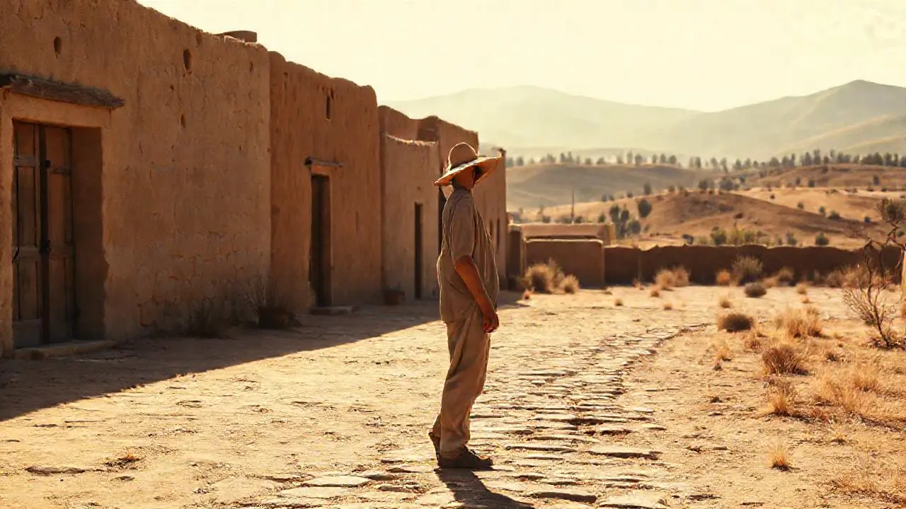 Paisaje árido y sereno bajo la luz