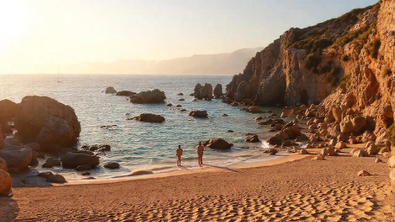 Paz serena en un paisaje costero amplio