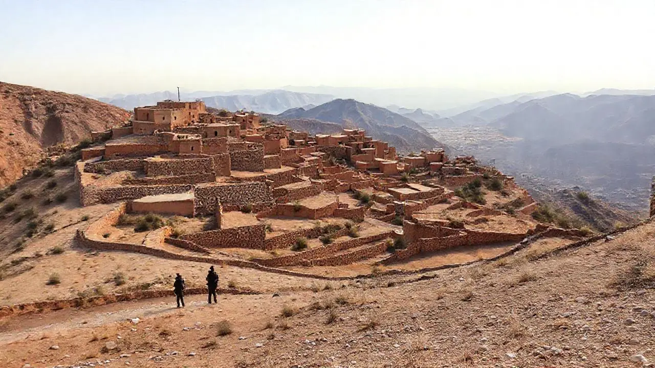 Paisaje árido, arquitectura integrada y serena