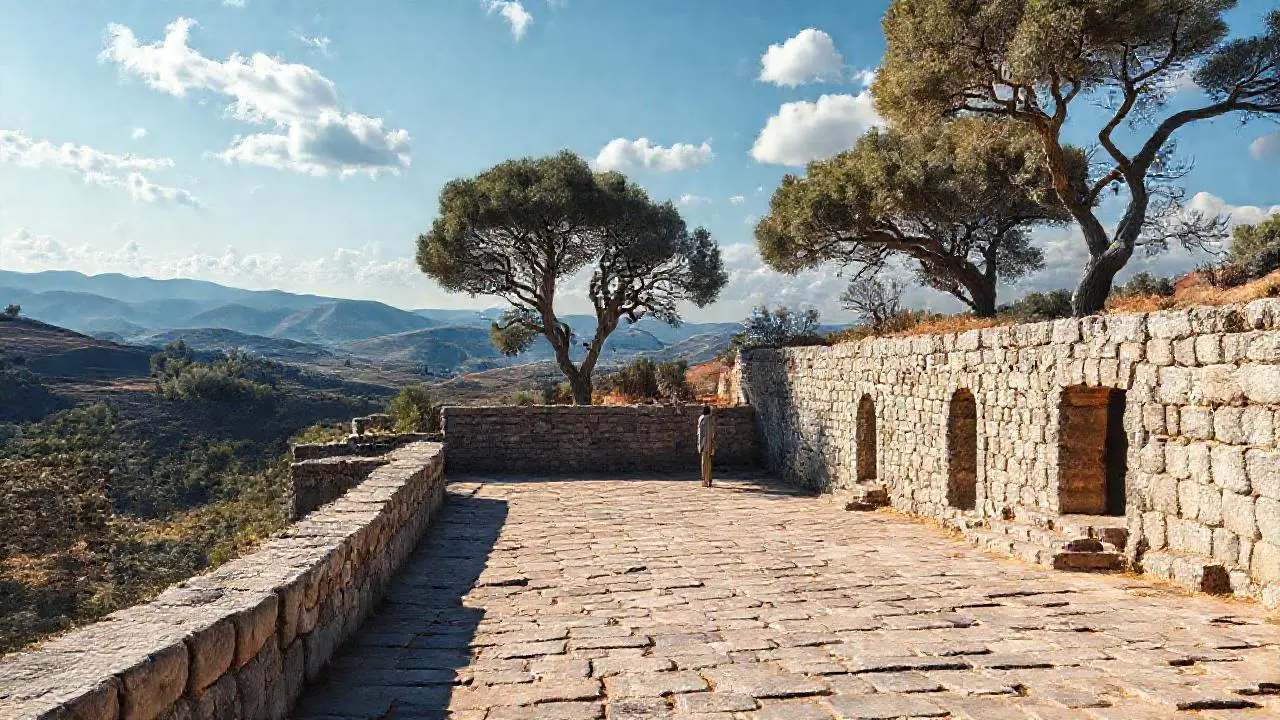 Paisaje antiguo, vasto y tranquilo