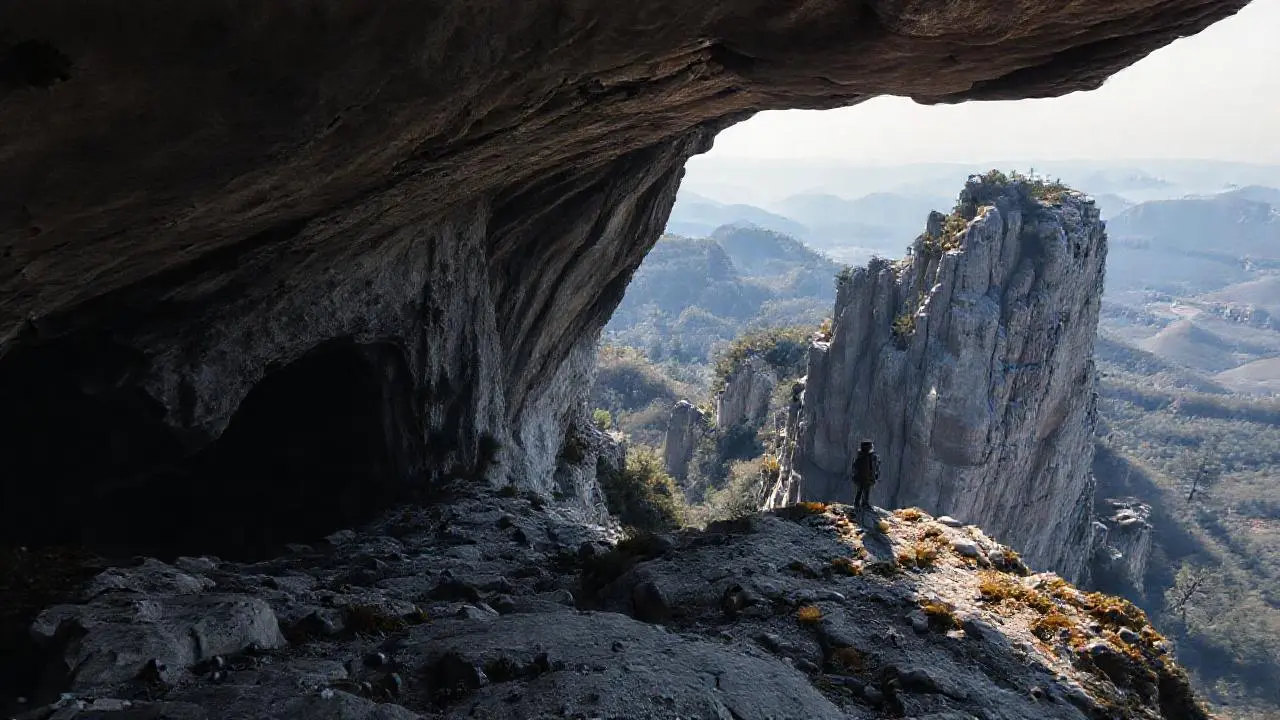 Paisaje rocoso, vasto y solitario