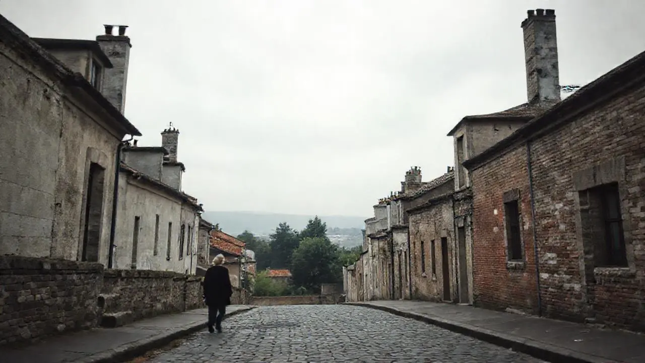 Escena urbana melancólica, difusa y serena