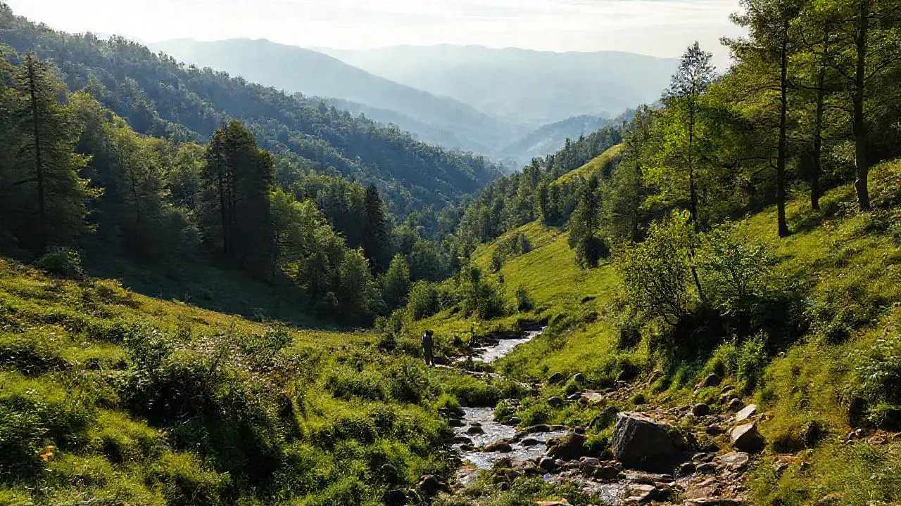 Paz en un paisaje verde y profundo