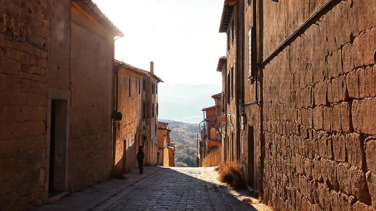 Tranquila quietud en un paisaje antiguo