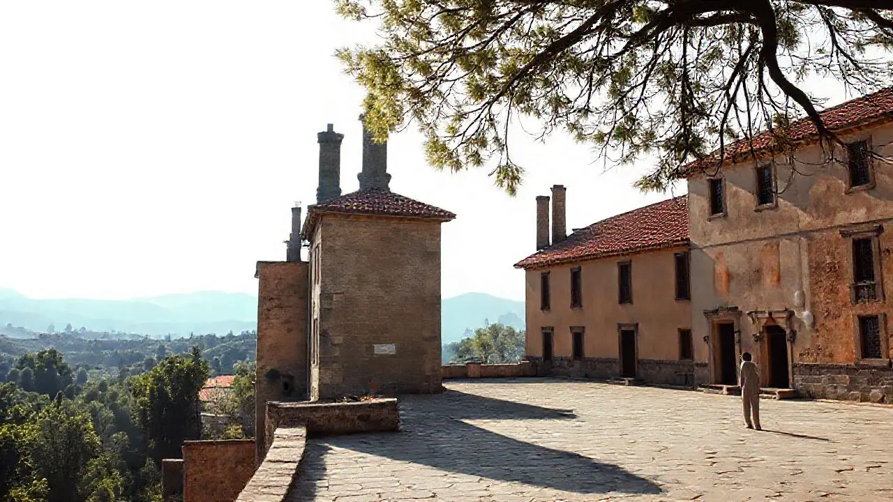 Armonía arquitectónica en paisaje sereno