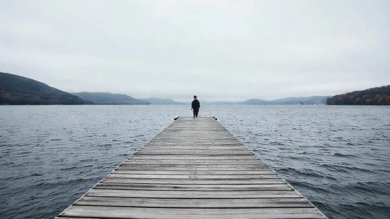Paisaje sereno, sombrío y vasto
