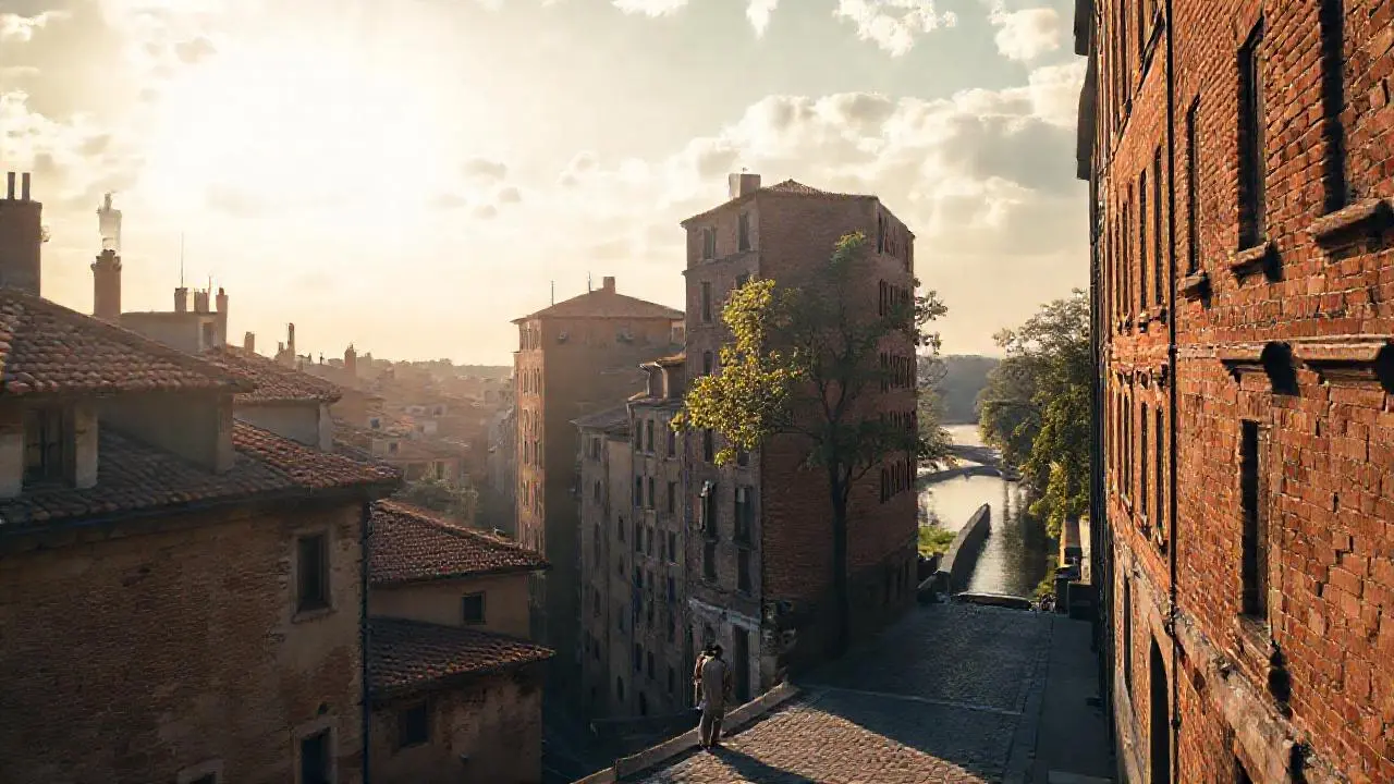 Ciudad antigua, tranquila y luminosa