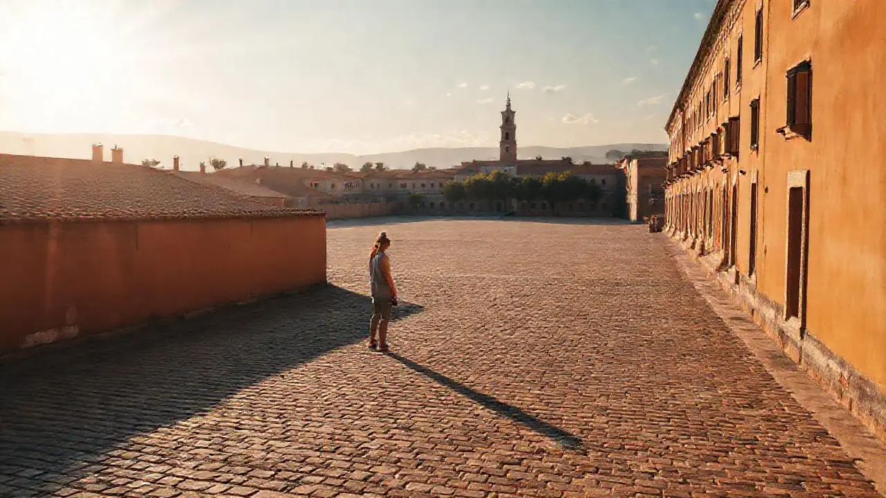 Paz y luz en una antigua plaza