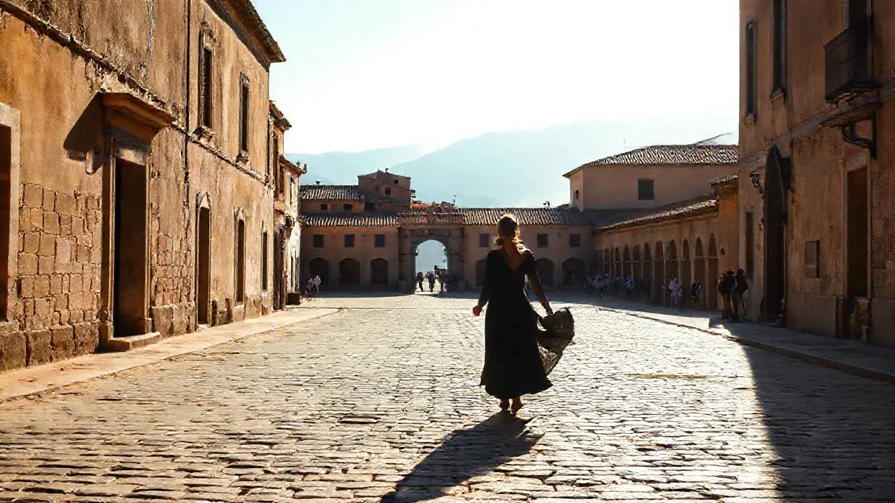 Pueblo antiguo, tranquilo y bañado por la luz