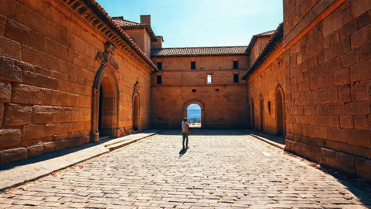 Arquitectura antigua y serena, bañado en calma