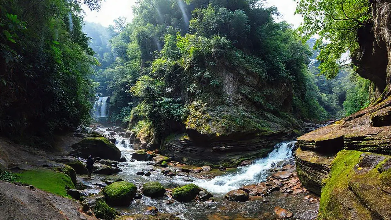 Paisaje natural exuberante y sereno