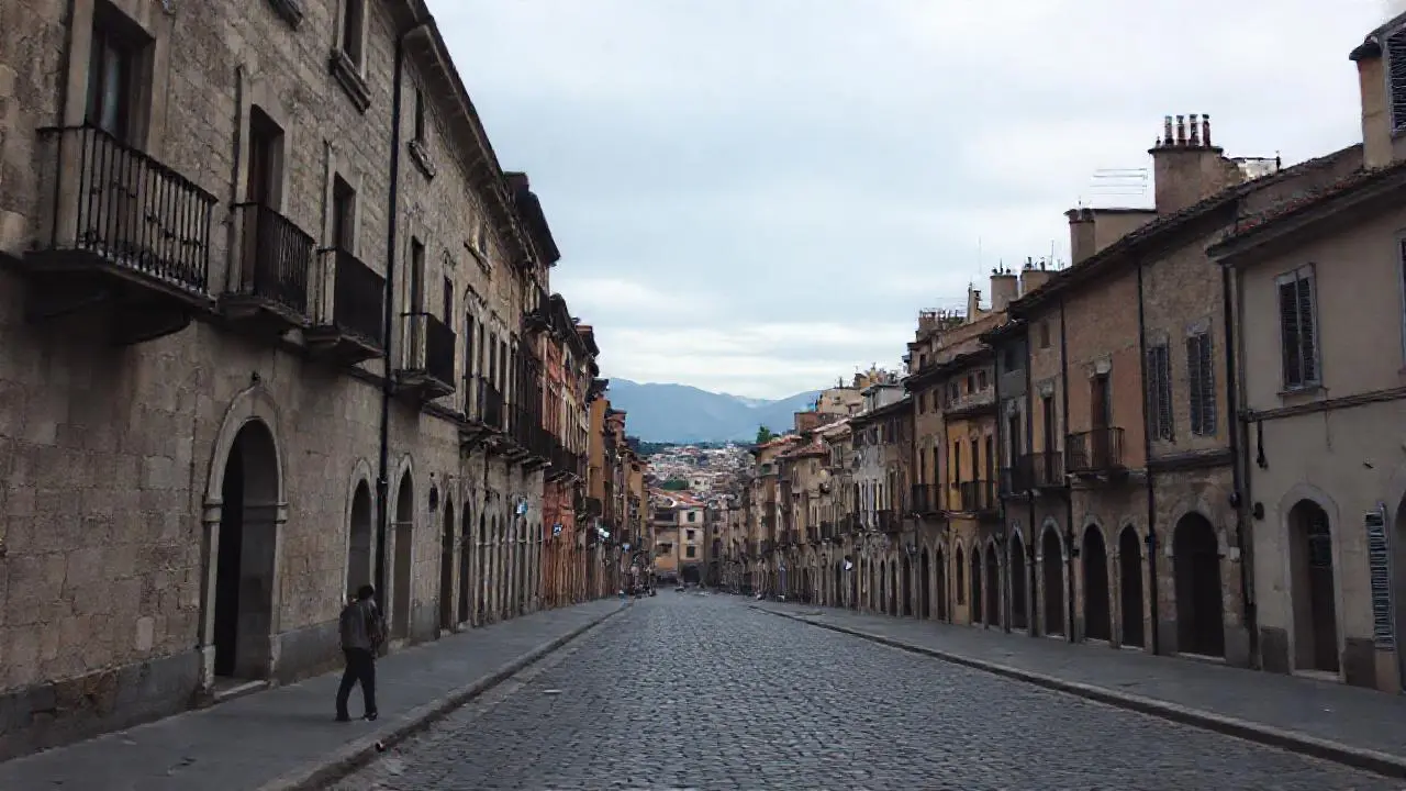 Calle antigua, melancólica y atmosférica