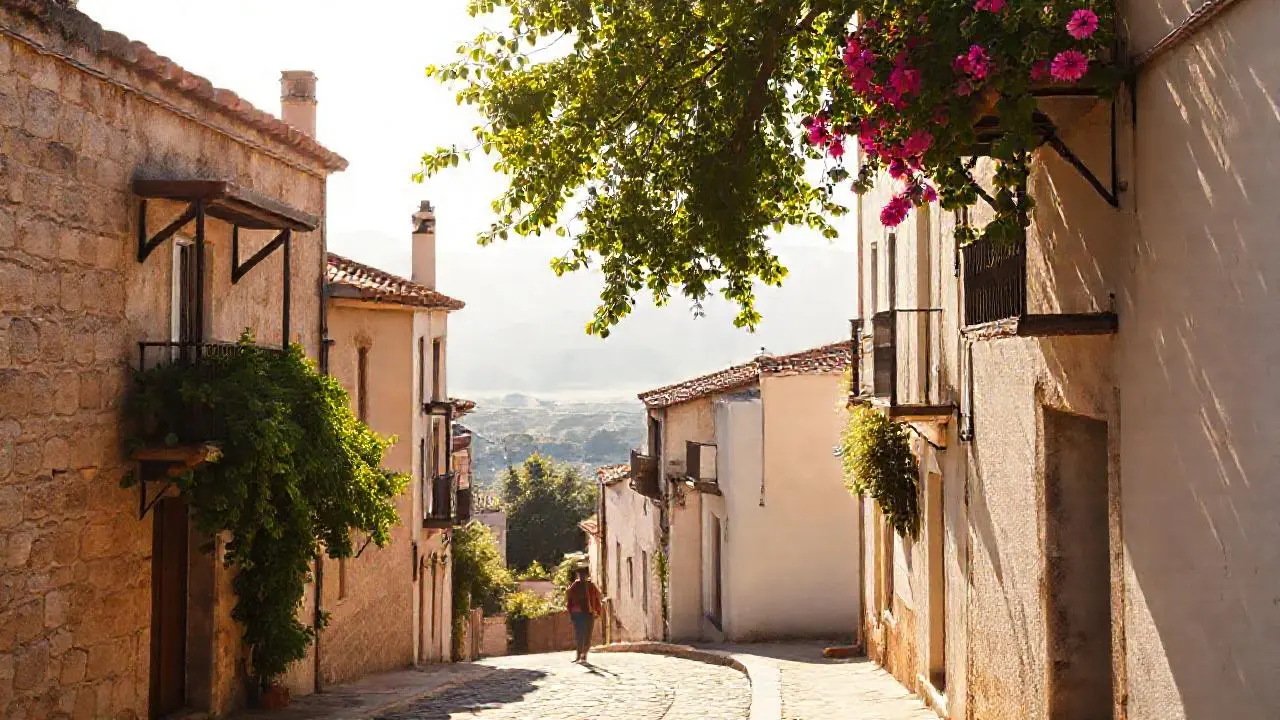 Pueblo mediterráneo, cálido, tranquilo y luminoso