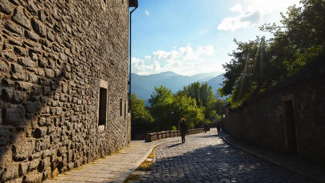 Pace tranquila, arquitectura y naturaleza difuminada