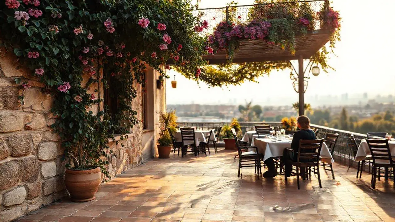 Ambiente cálido y relajado al aire libre