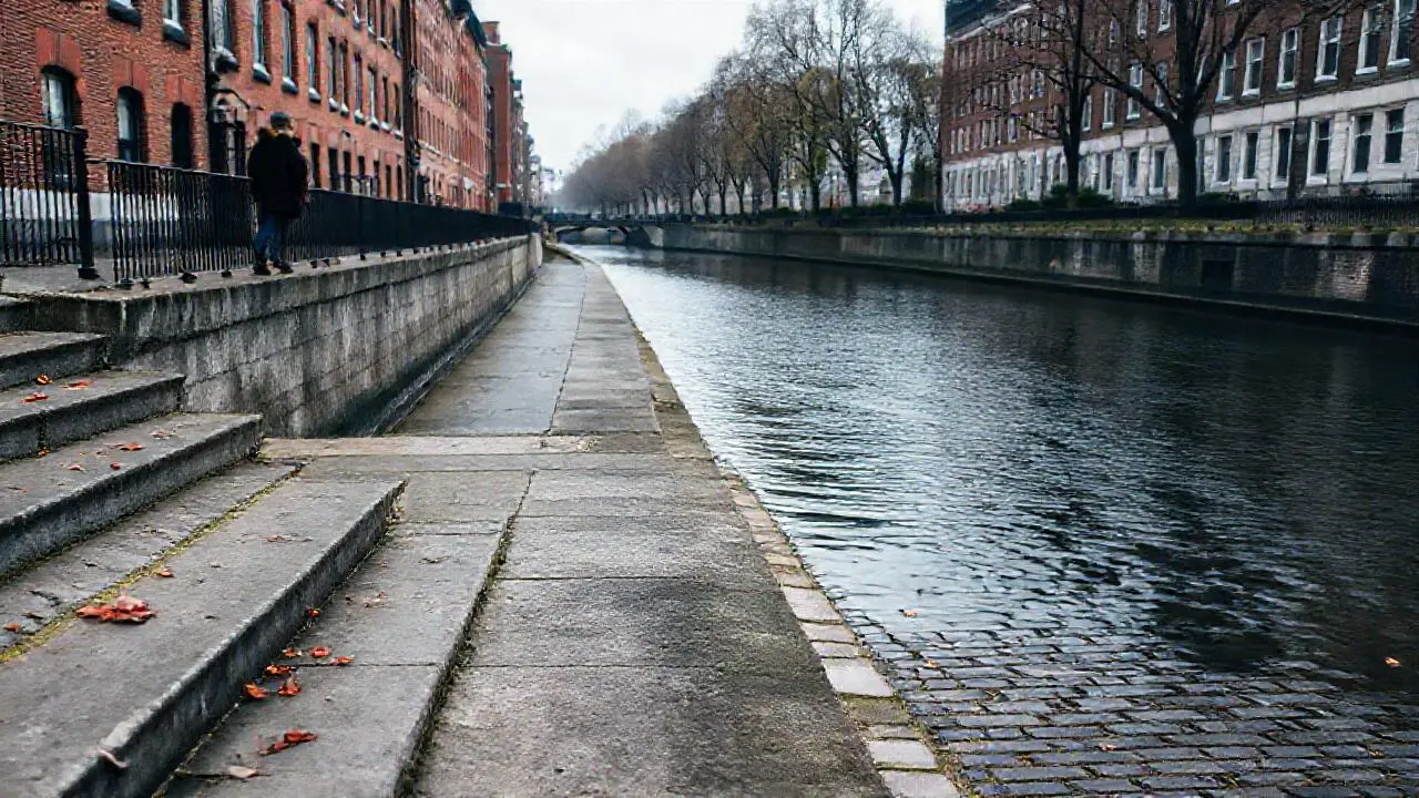 Tranquilo paisaje urbano, reflejos suaves y quietud