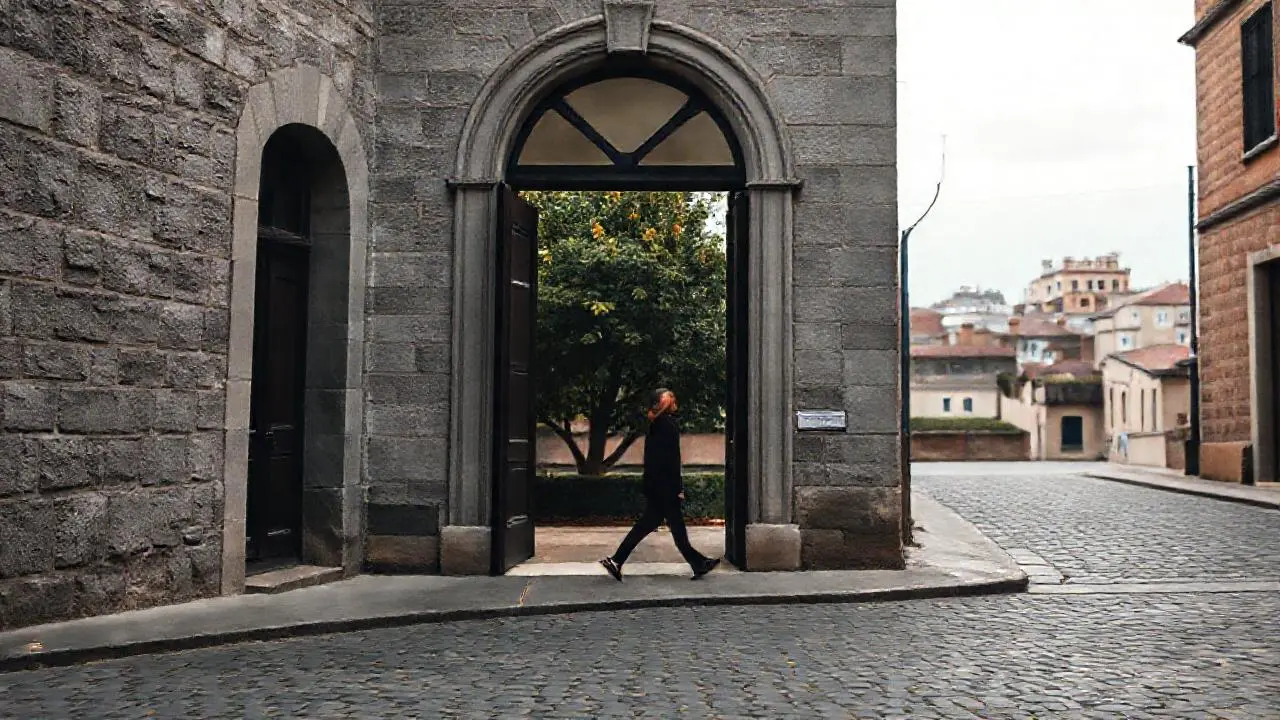 Escena urbana suave, ligeramente borrosa