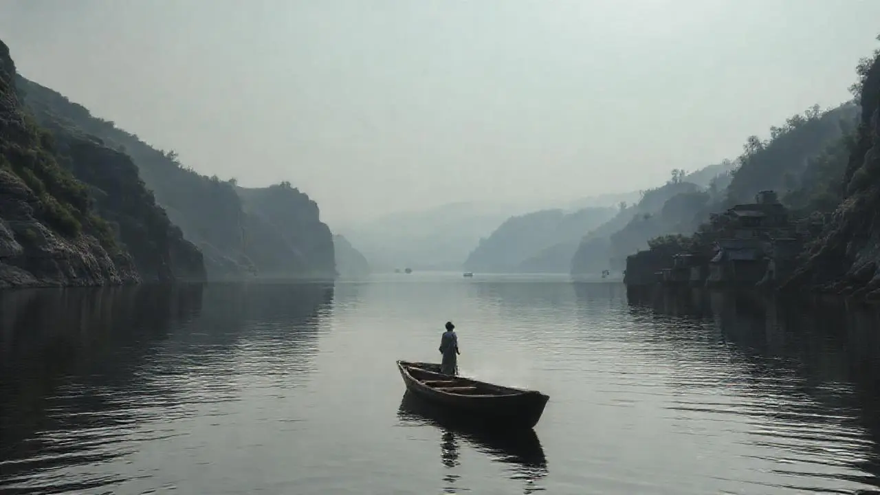 Paisaje sereno, rocoso y vasto
