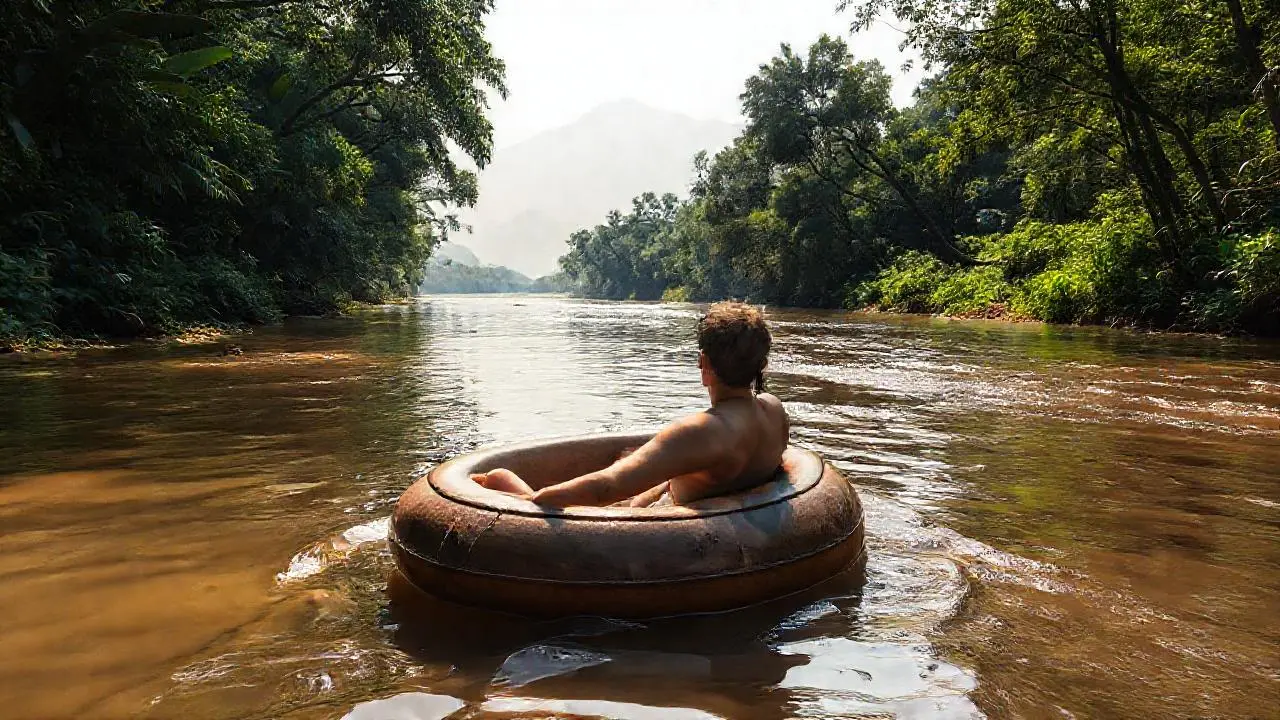 Paz natural en un río tropical