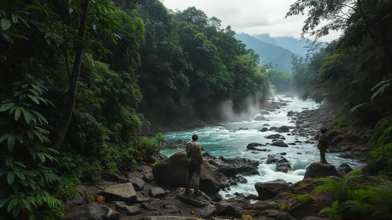 Selva exuberante, húmeda y serena
