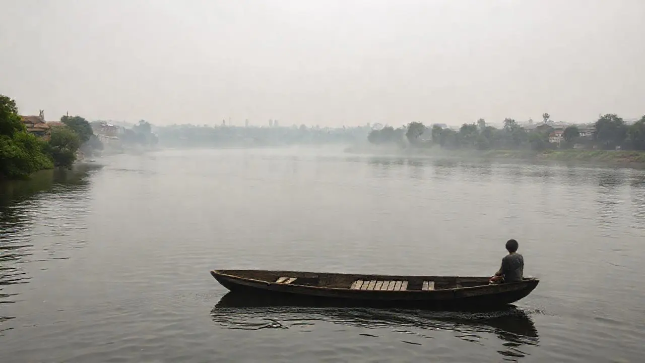 Pazena escena fluvial, suave y detallada
