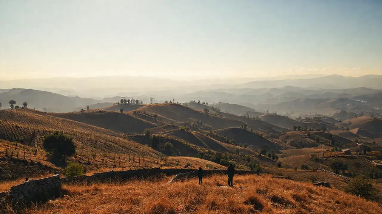 Paisaje sereno, vasto y ligeramente difuso