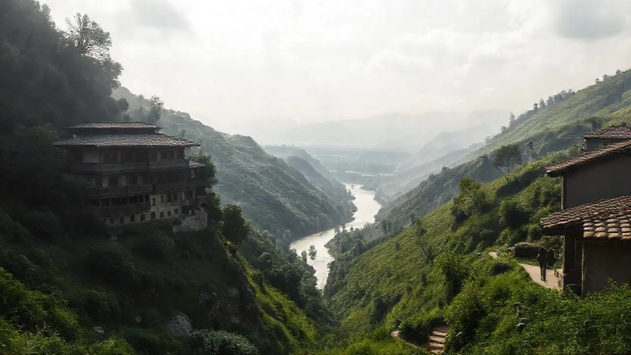 Un paisaje sereno y montañoso