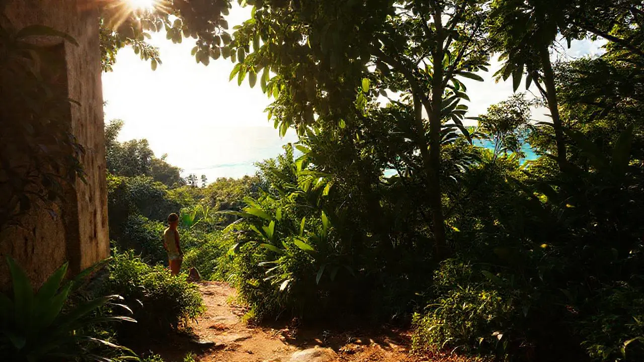 Paisaje tropical sereno y luminoso