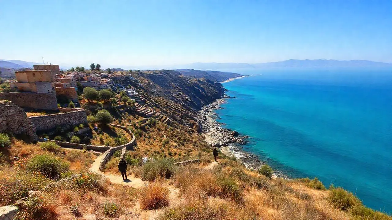 Paisaje árido y sereno bajo el sol