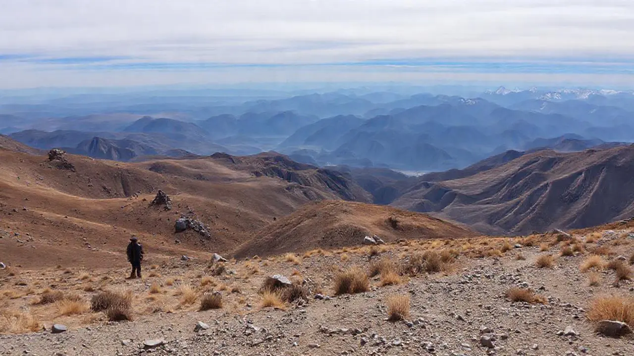 Paisaje andino vasto, solitario y silencioso