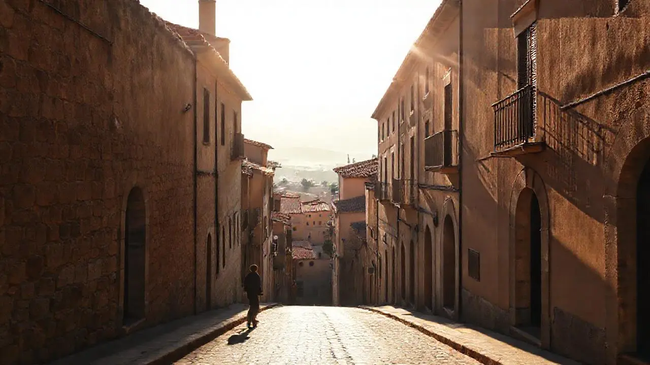 Luz suave baña un paisaje antiguo