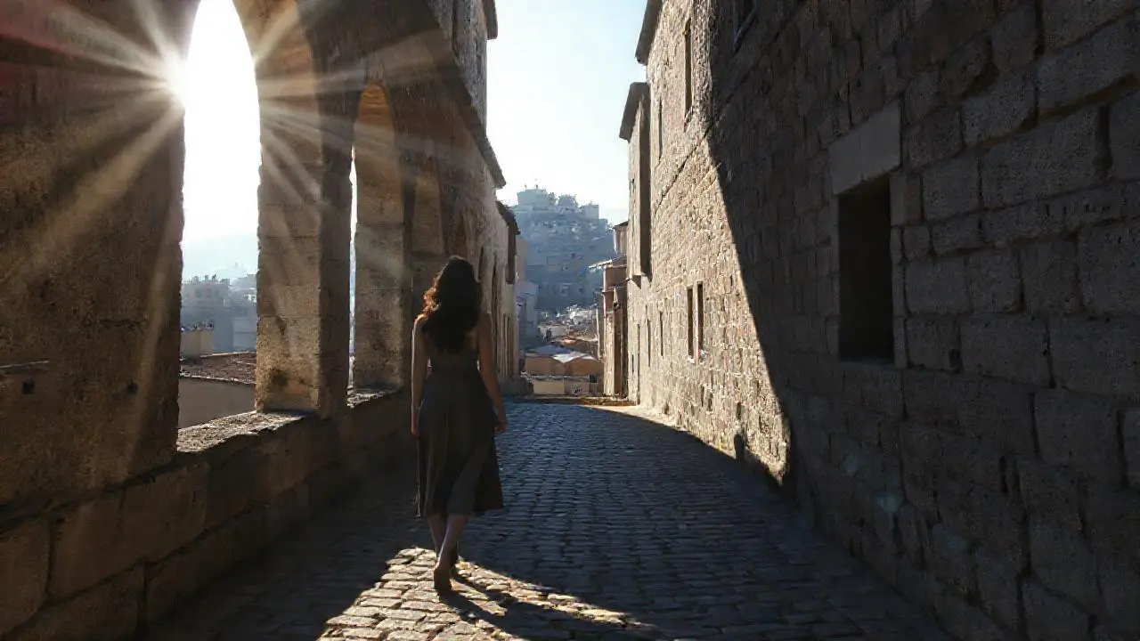 Calle antigua, misterio y quietud