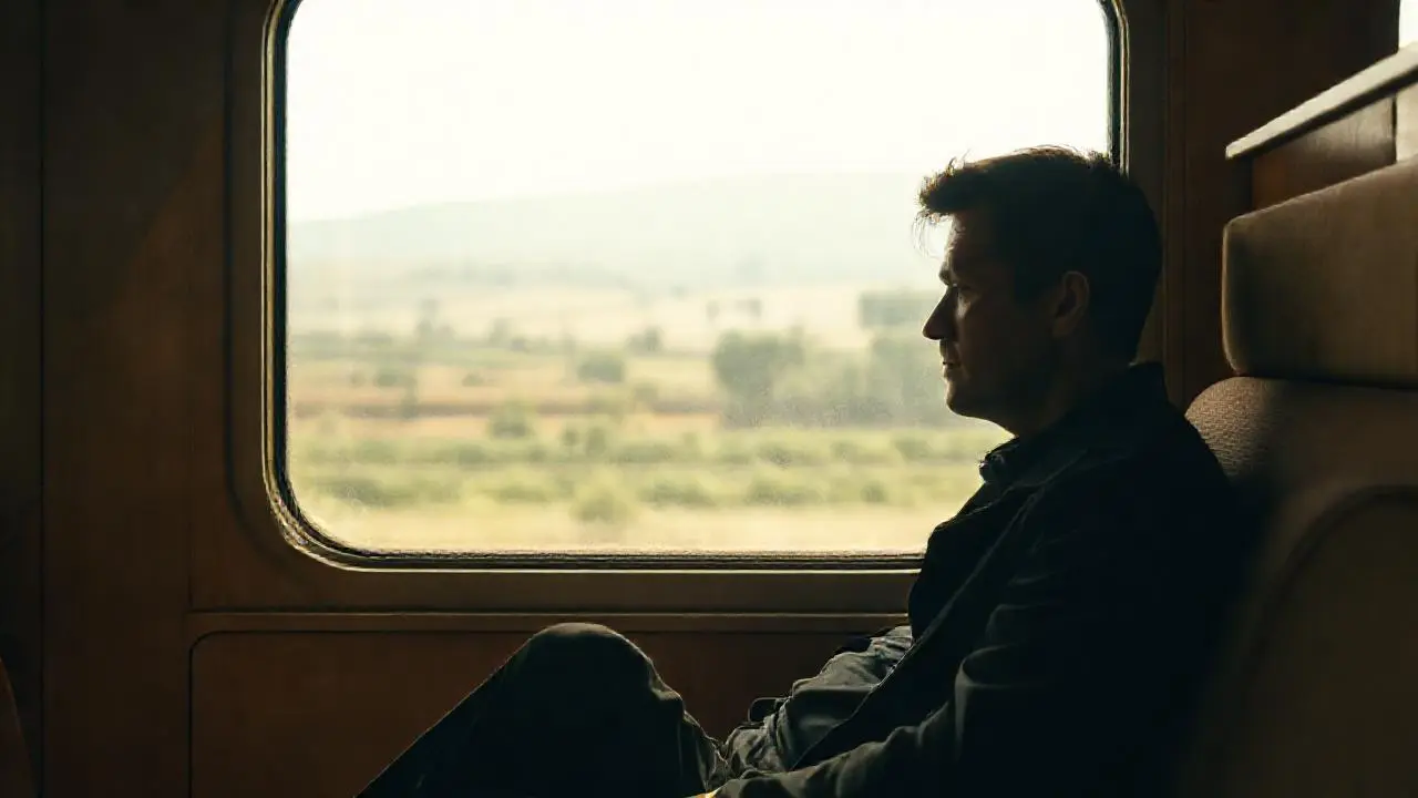 Interior de tren, calma y luz suave
