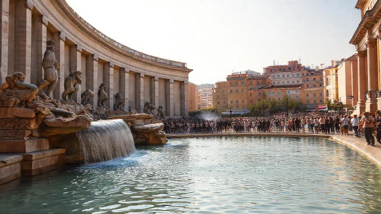 Arquitectura clásica, luz cálida y ambiente vibrante