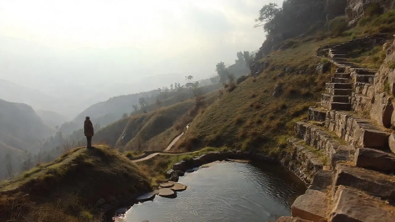Paisaje tranquilo, difuso y espacioso