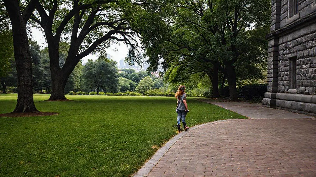 Paseo tranquilo en un día nublado