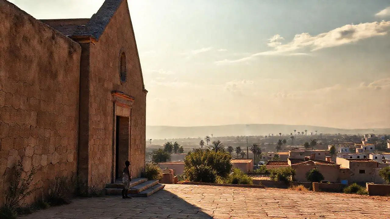 Tranquilidad árida bajo un cielo suave