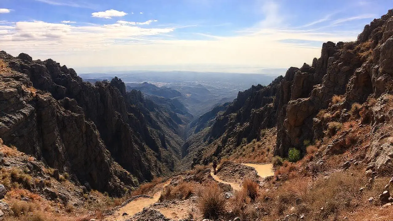 Paisaje árido, vasto y solitario
