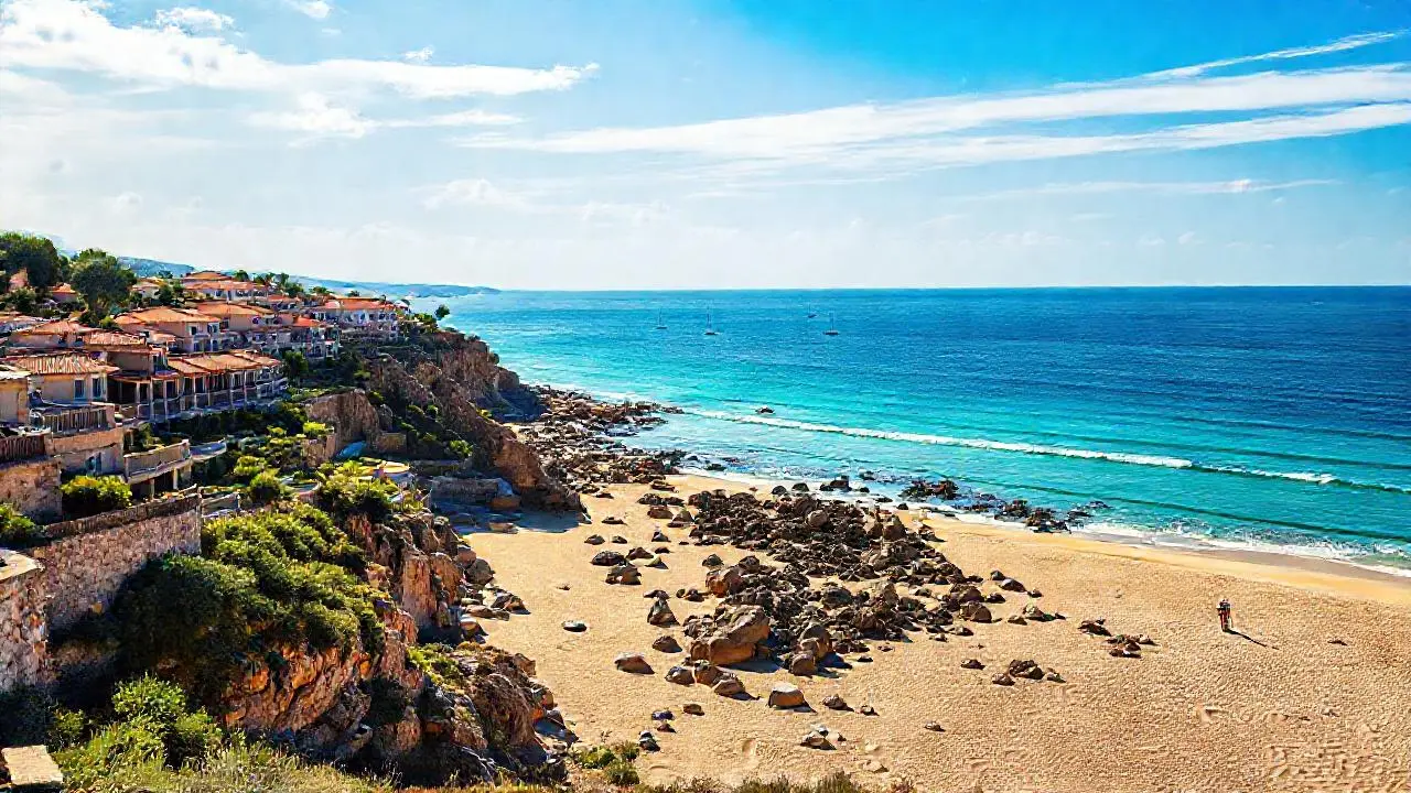 Un paisaje costero sereno y soleado