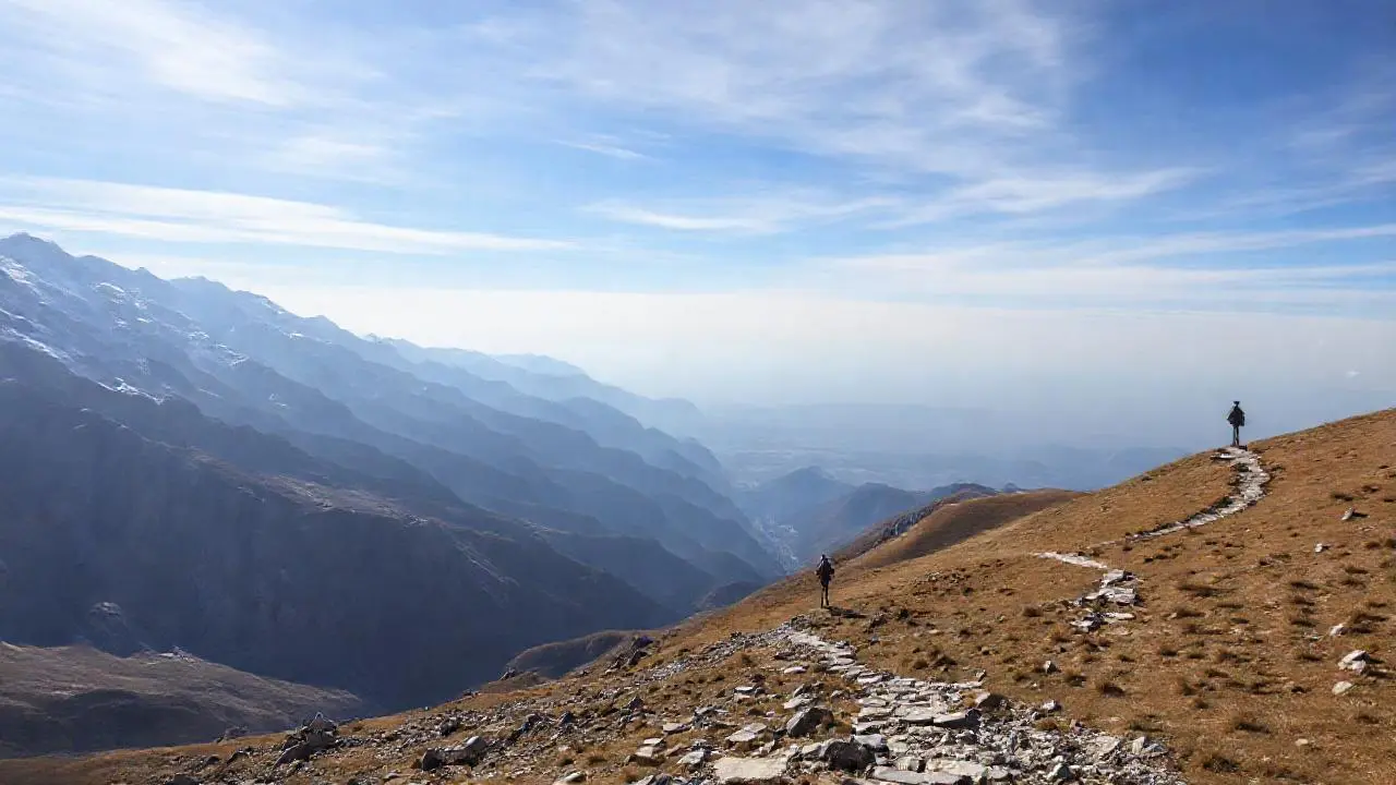Imponente paisaje montañoso, vasto y lejano