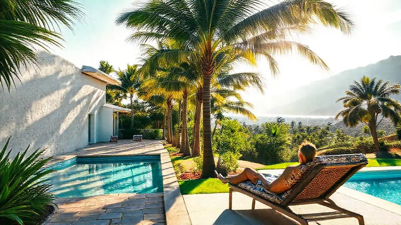 Paz tropical, luz cálida y serena