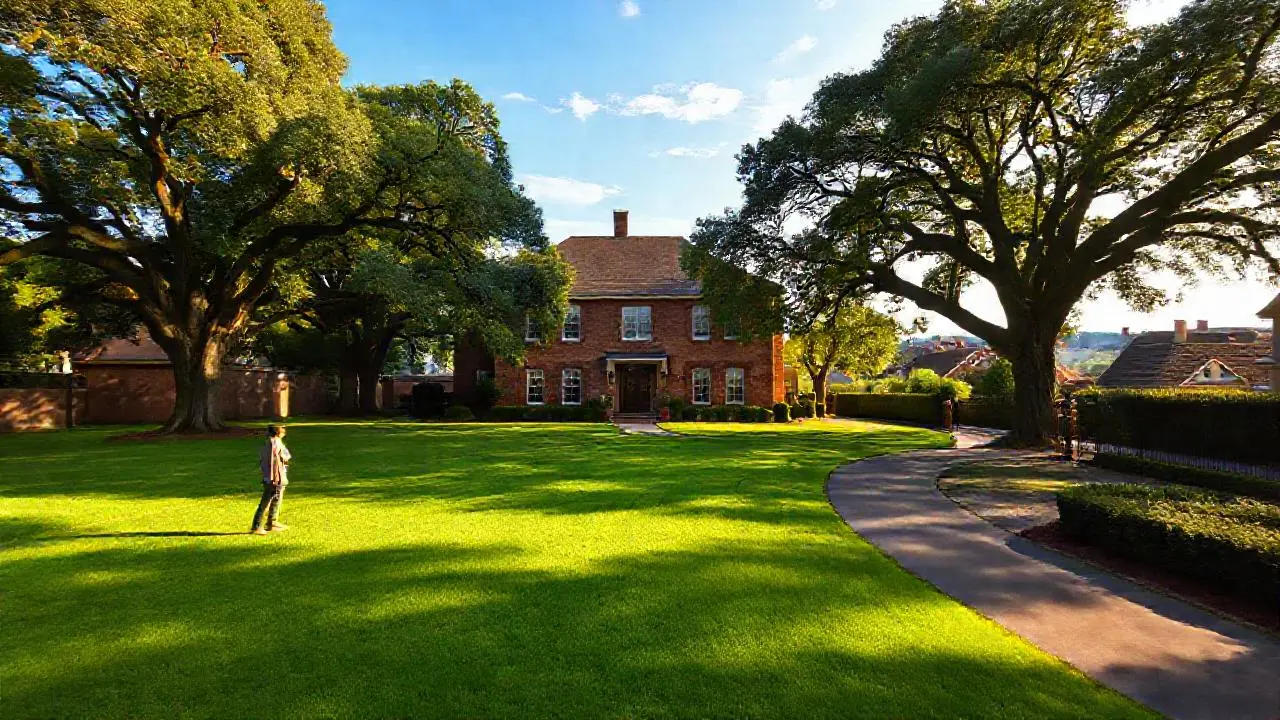 Serena escena residencial de gran calma