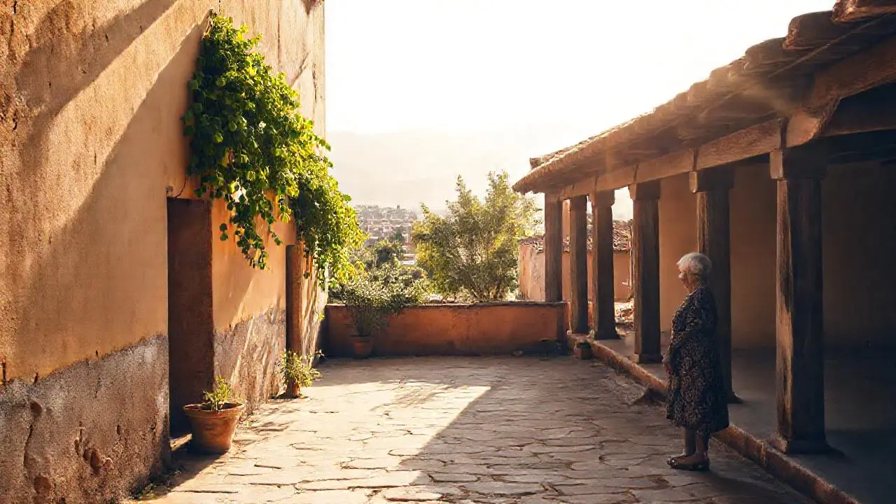 Paz tranquila, luz cálida y tonos terrosos