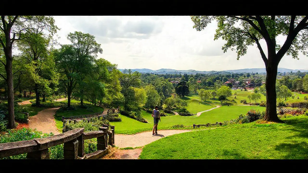 Un parque extenso, sereno y natural