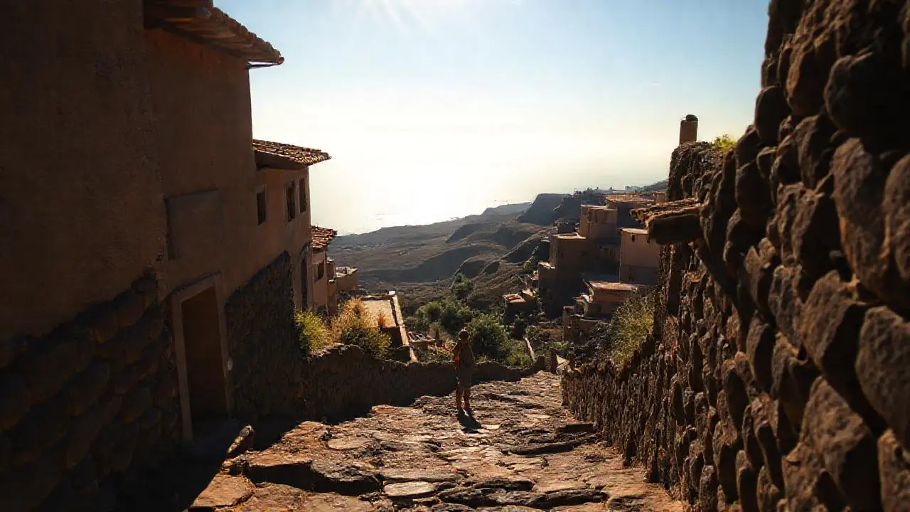 Paisaje volcánico cálido, tranquilo y vasto