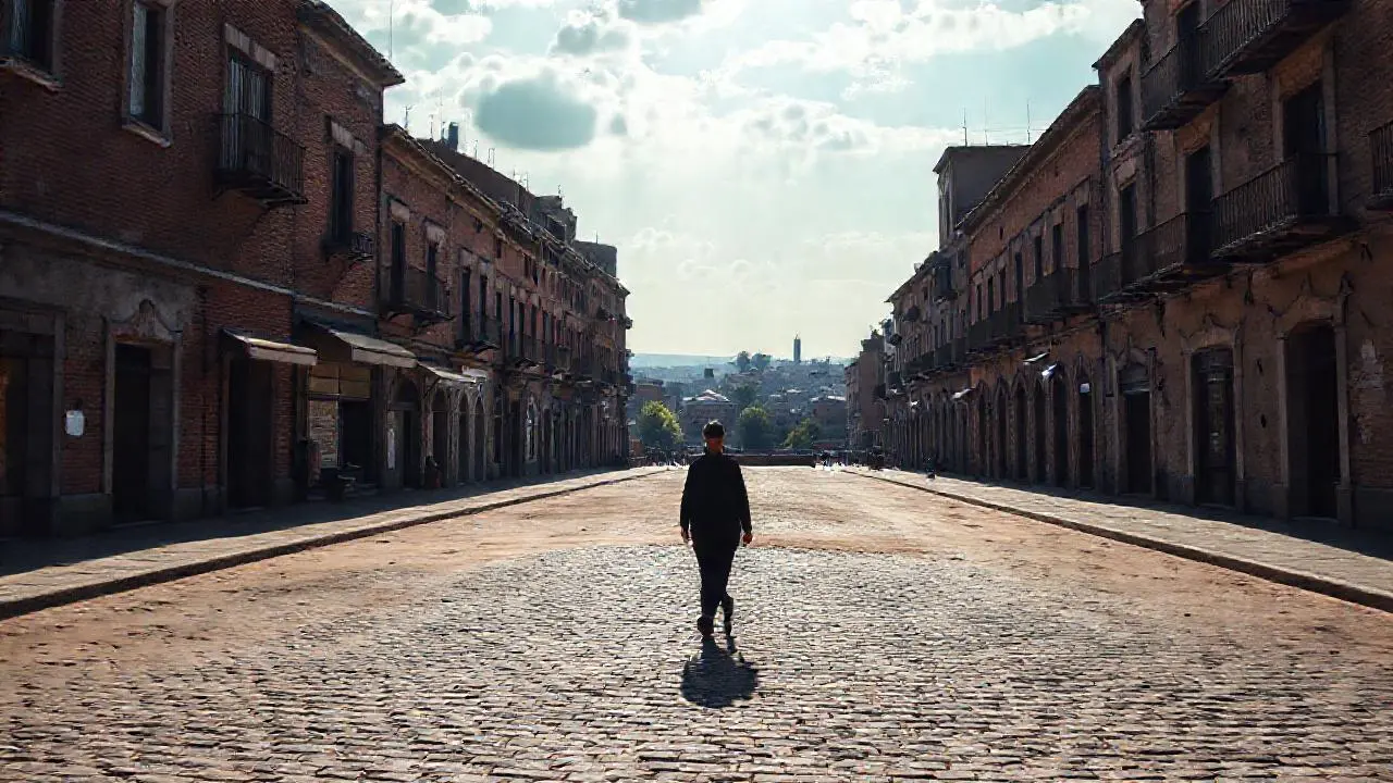 Calle antigua, calma, y melancólica quietud