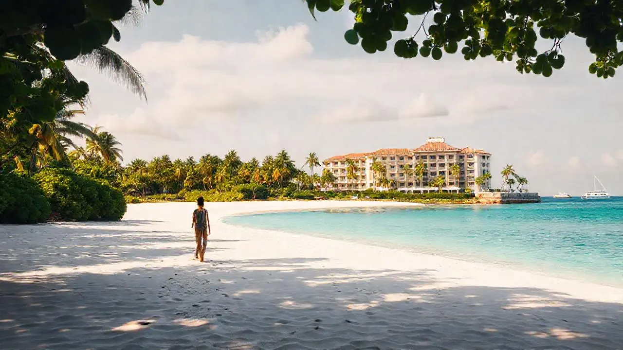 Paraíso tropical con luz suave y calma